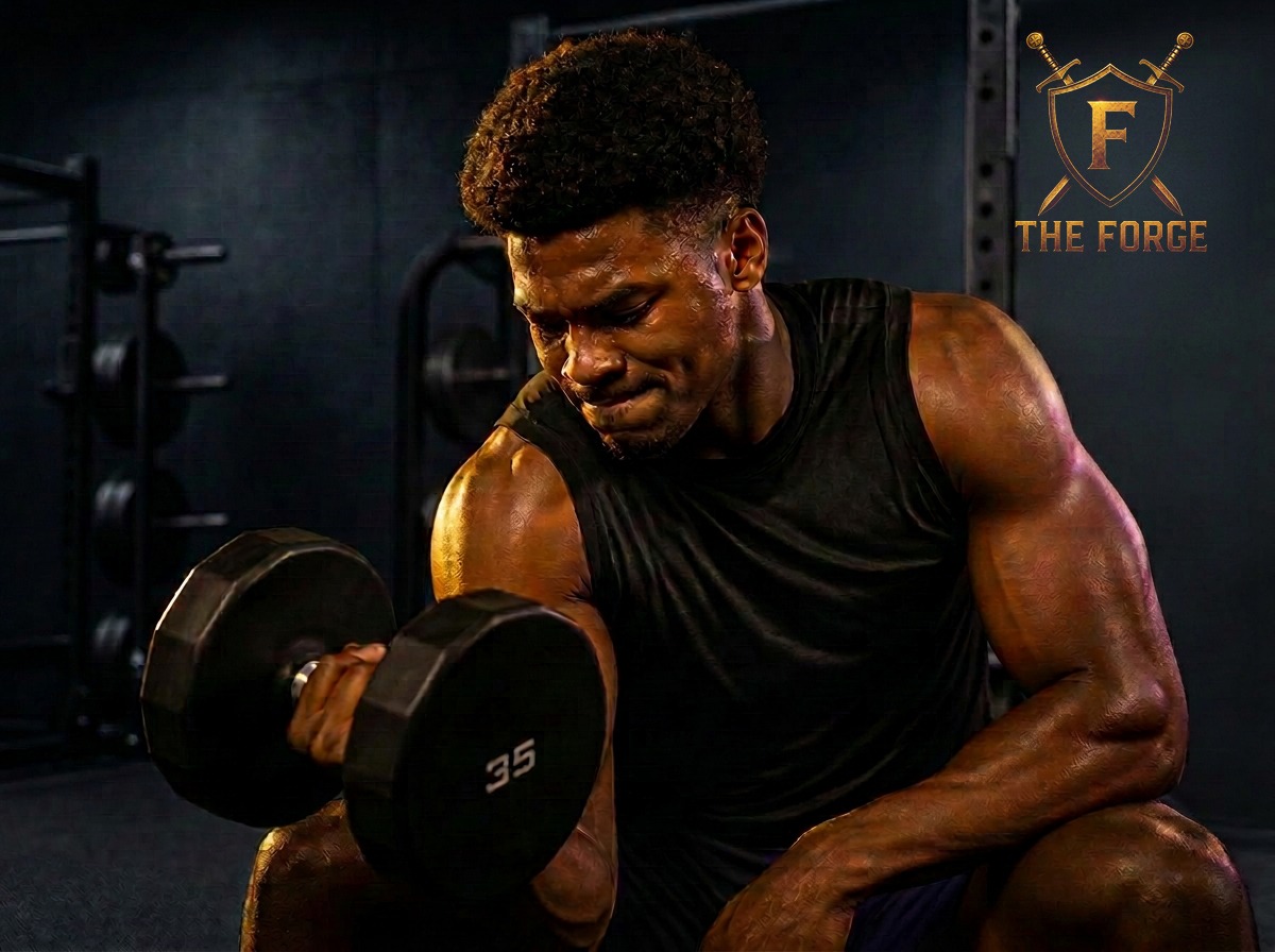 Athlete lifting weights in a premium training facility
