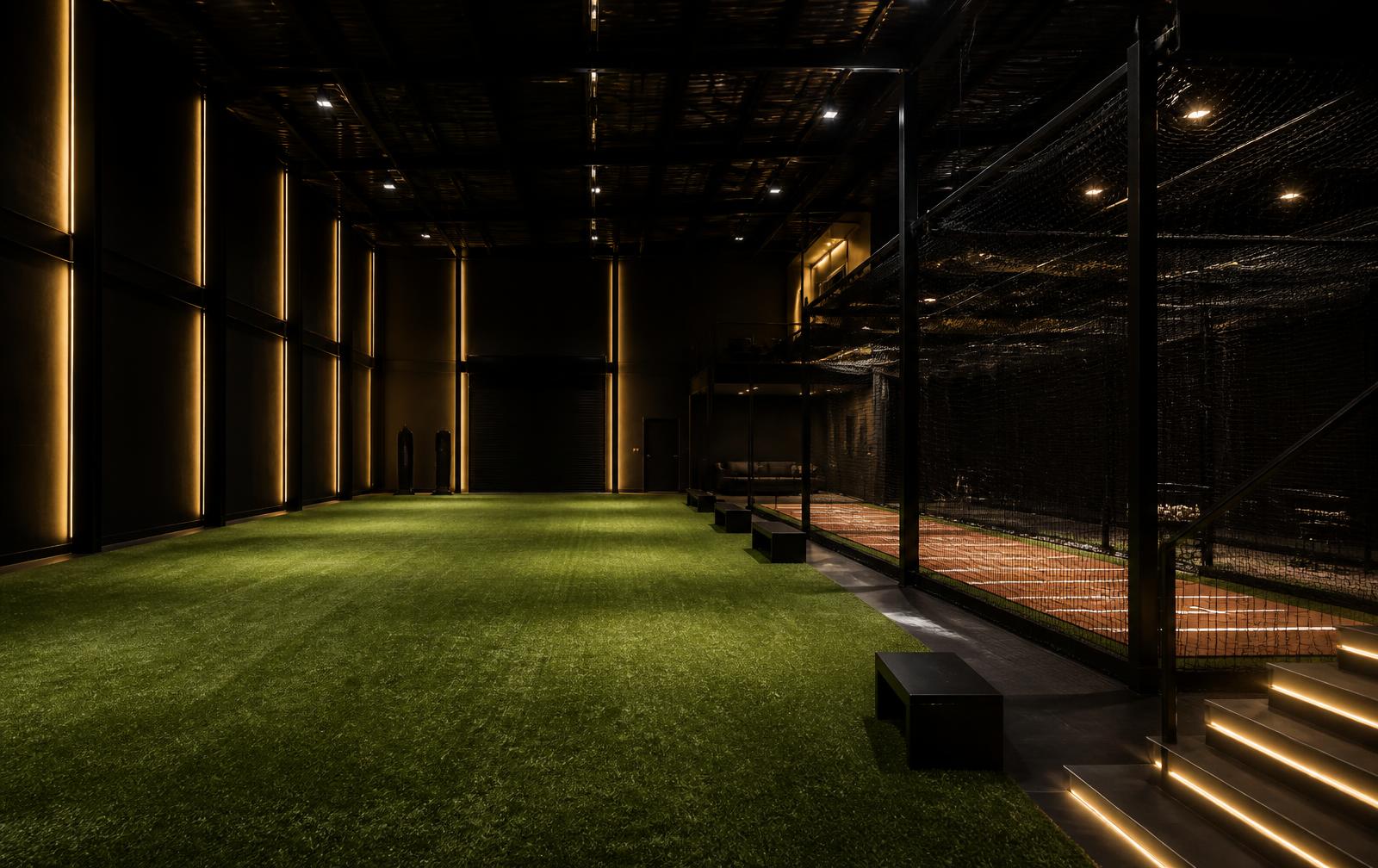 Concept rendering of FORGE 850 indoor turf and batting cages